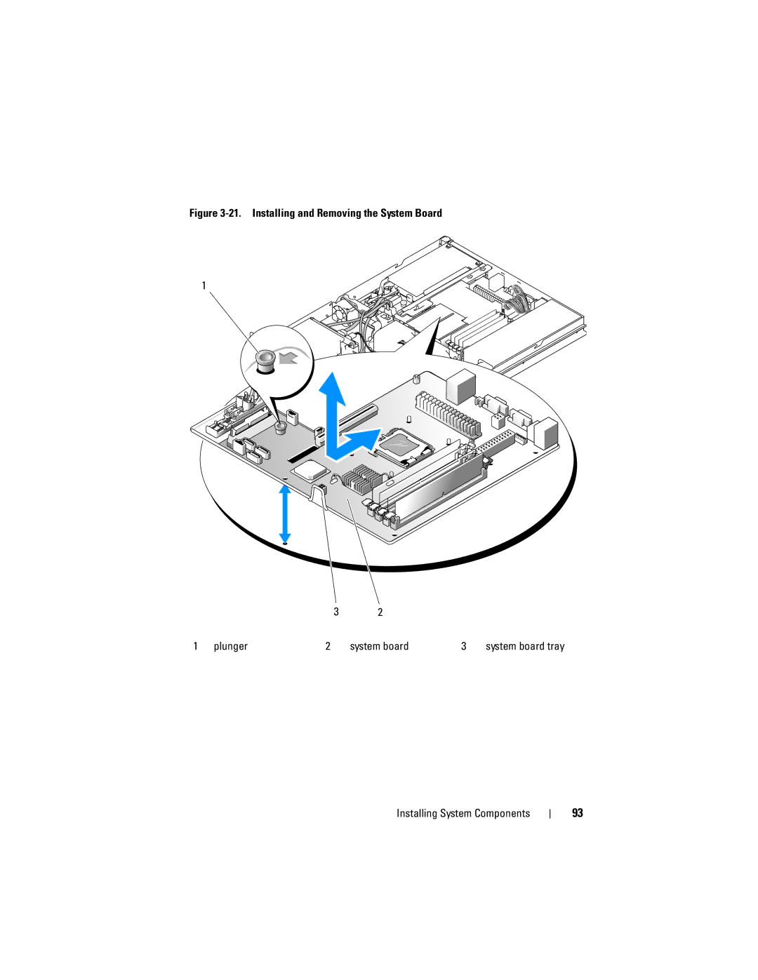 Dell NM176 owner manual Installing and Removing the System Board Plunger 