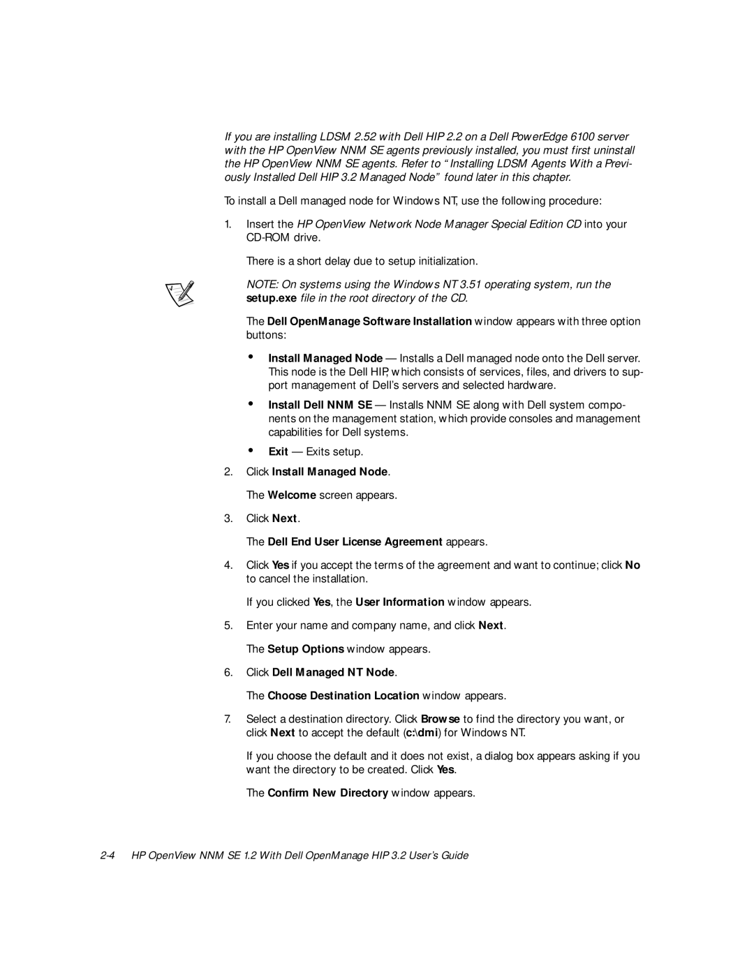 Dell NNM SE 1.2 manual Dell End User License Agreement appears 