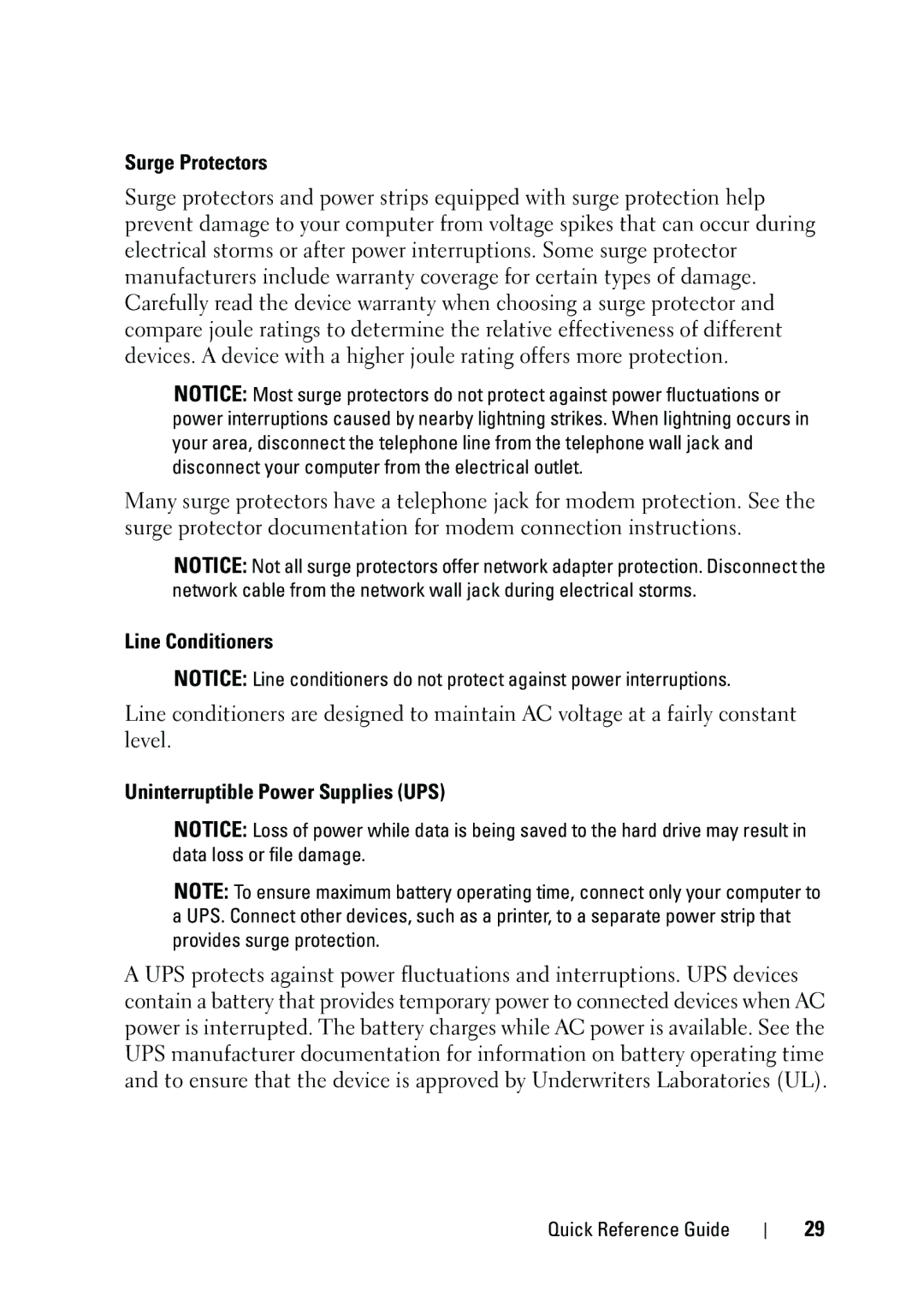 Dell NT505 manual Surge Protectors, Line Conditioners, Uninterruptible Power Supplies UPS 