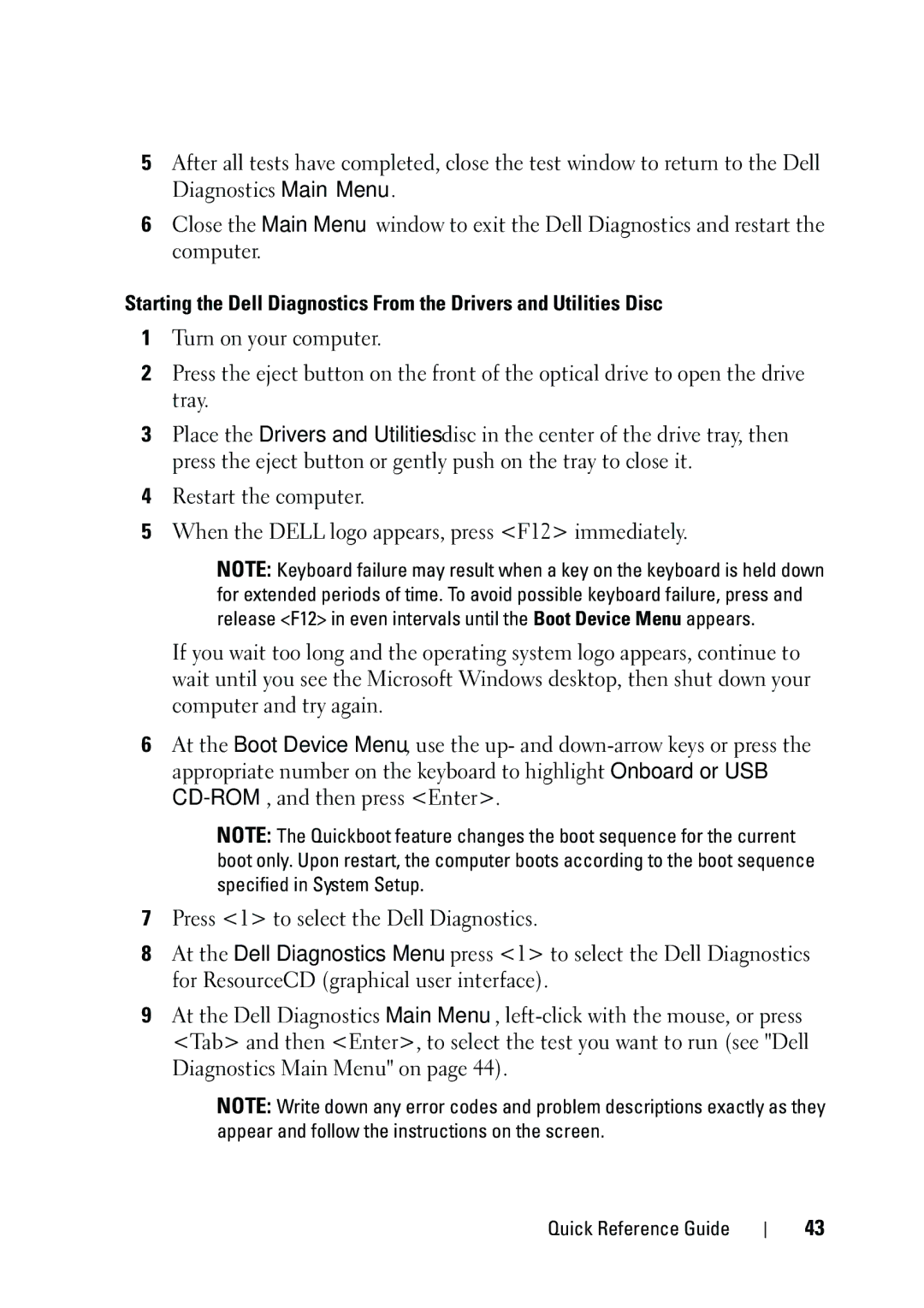 Dell NT505 manual Quick Reference Guide 