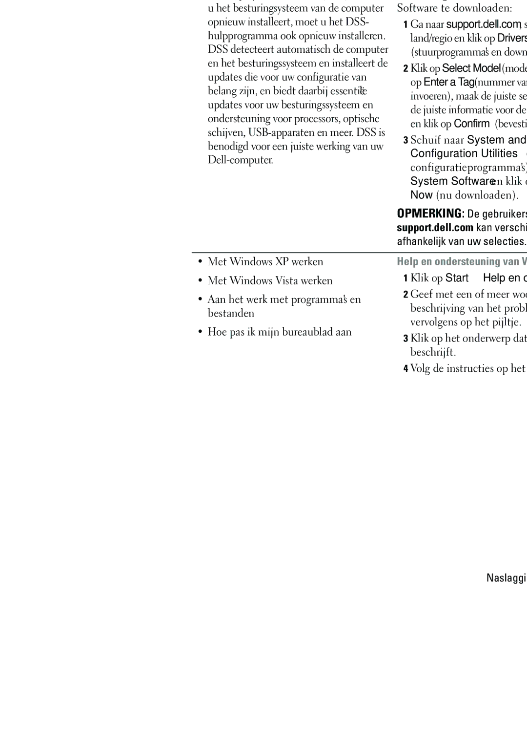 Dell NT505 manual Configuration Utilities systeem- en, System Software en klik op Download, Afhankelijk van uw selecties 