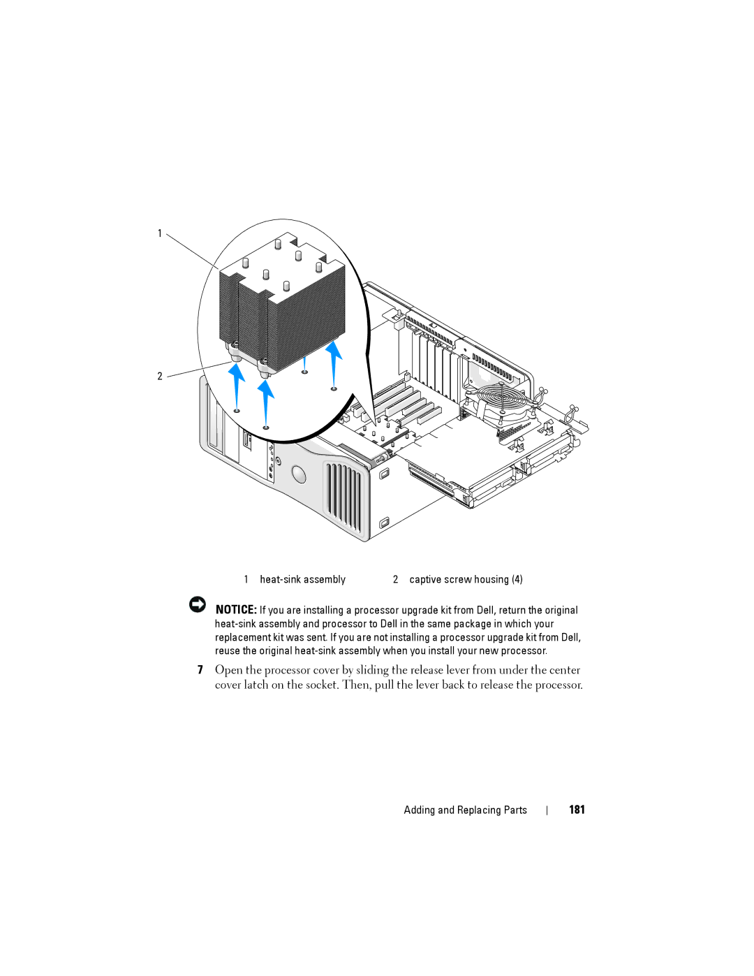 Dell NX046 manual 181, Heat-sink assembly 