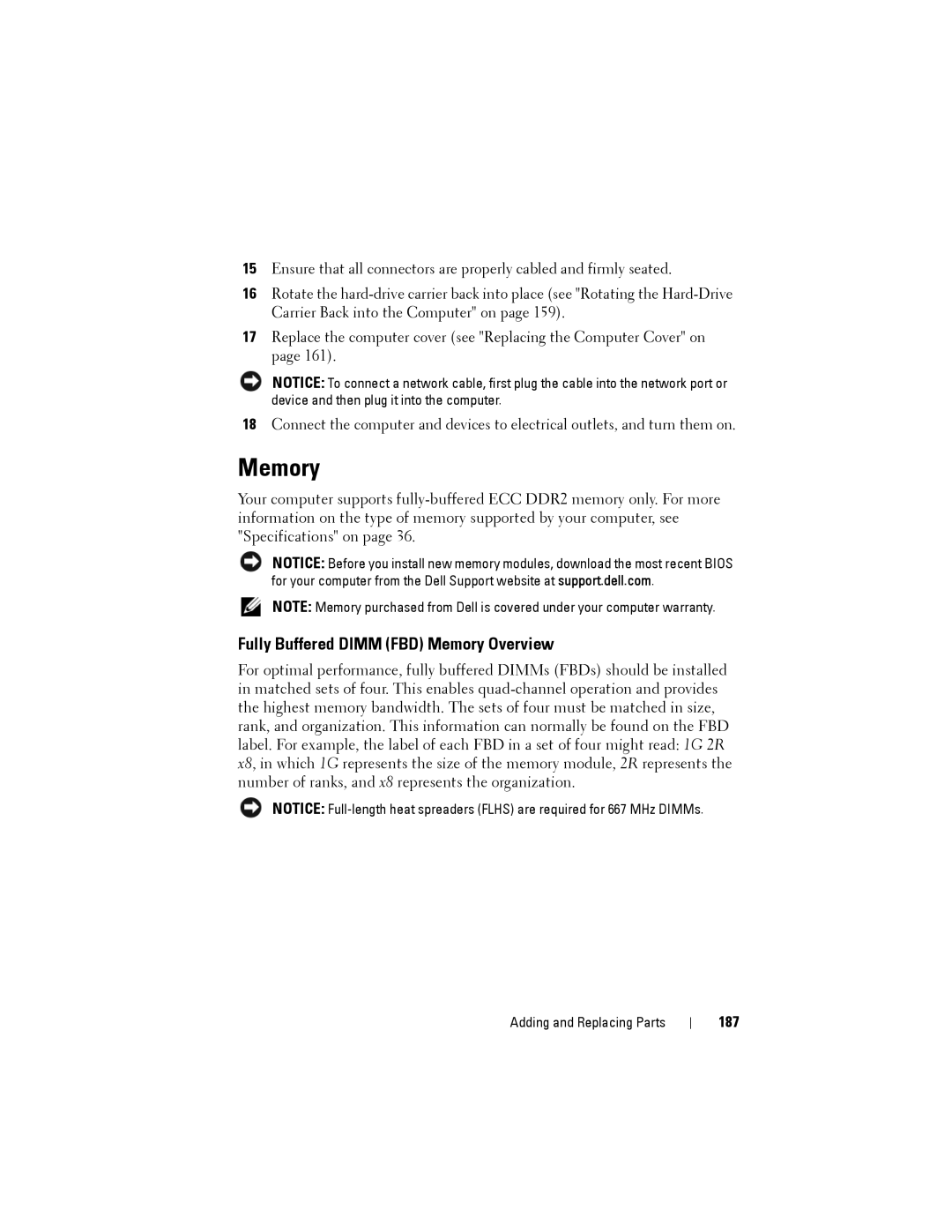 Dell NX046 manual Fully Buffered Dimm FBD Memory Overview, 187 