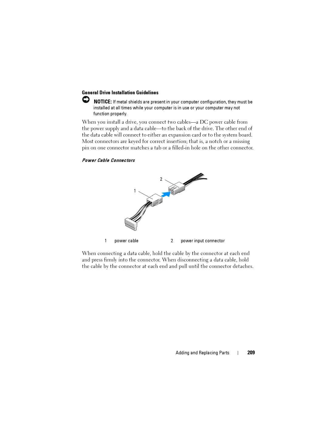 Dell NX046 manual General Drive Installation Guidelines, 209 