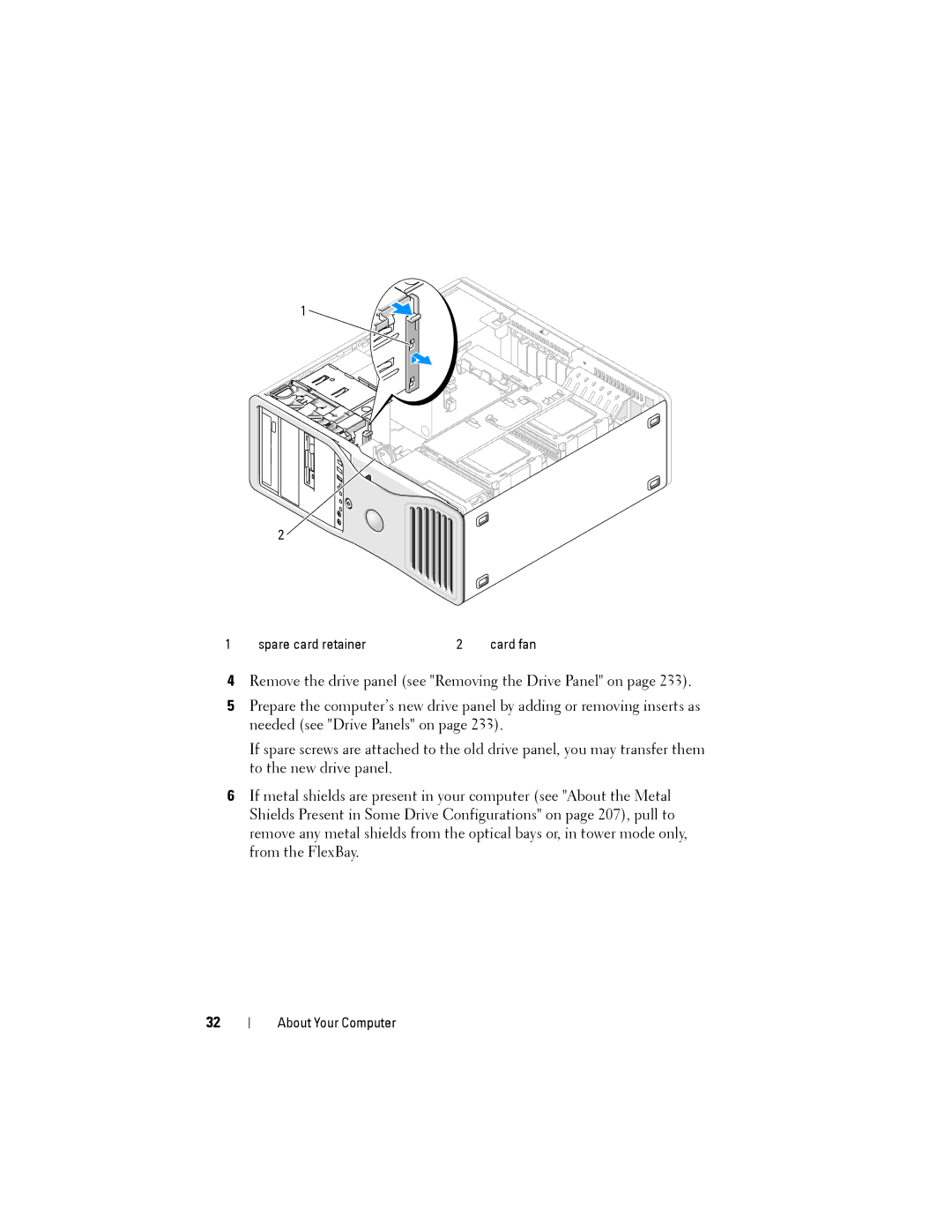 Dell NX046 manual Spare card retainer 