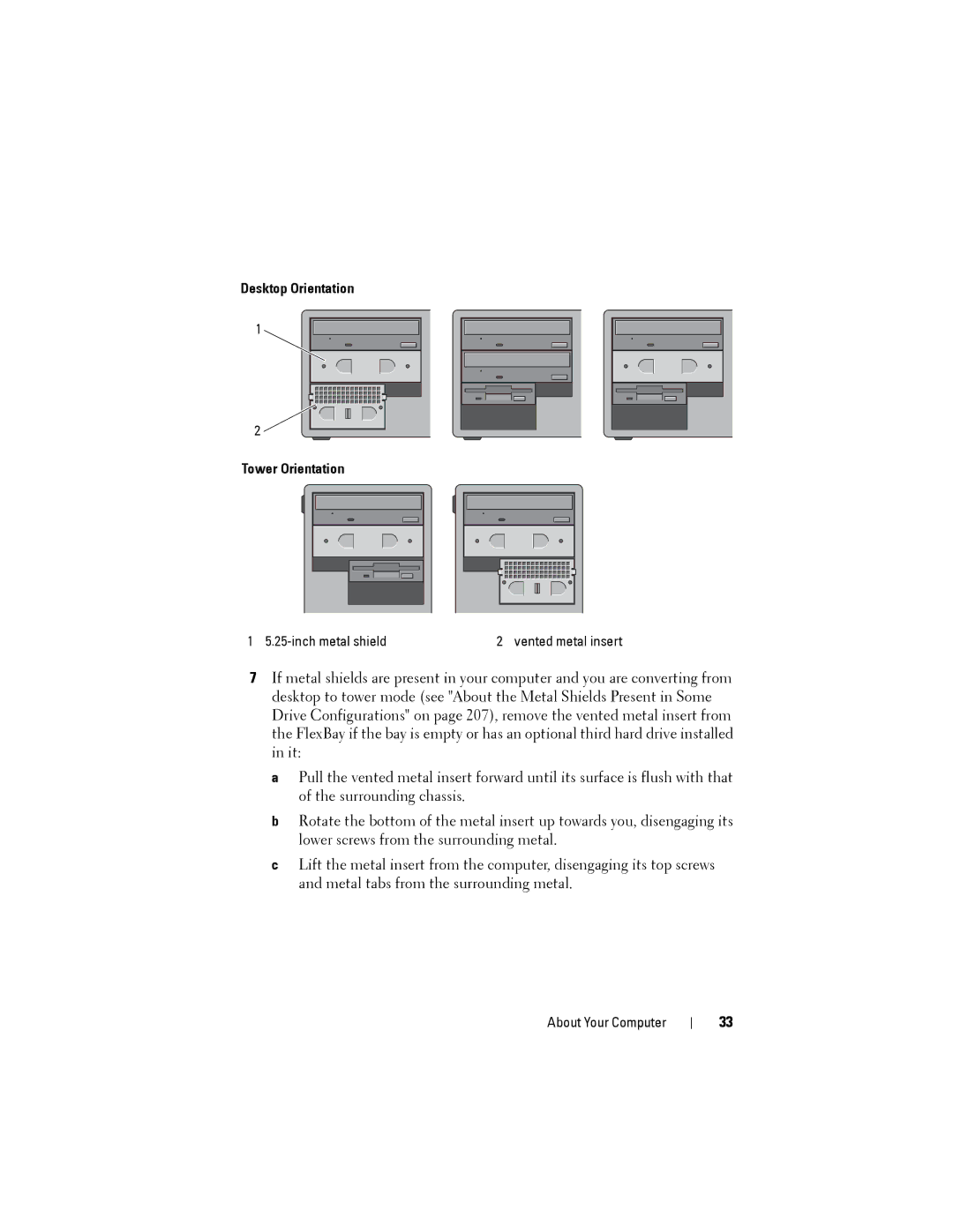 Dell NX046 manual Desktop Orientation Tower Orientation 