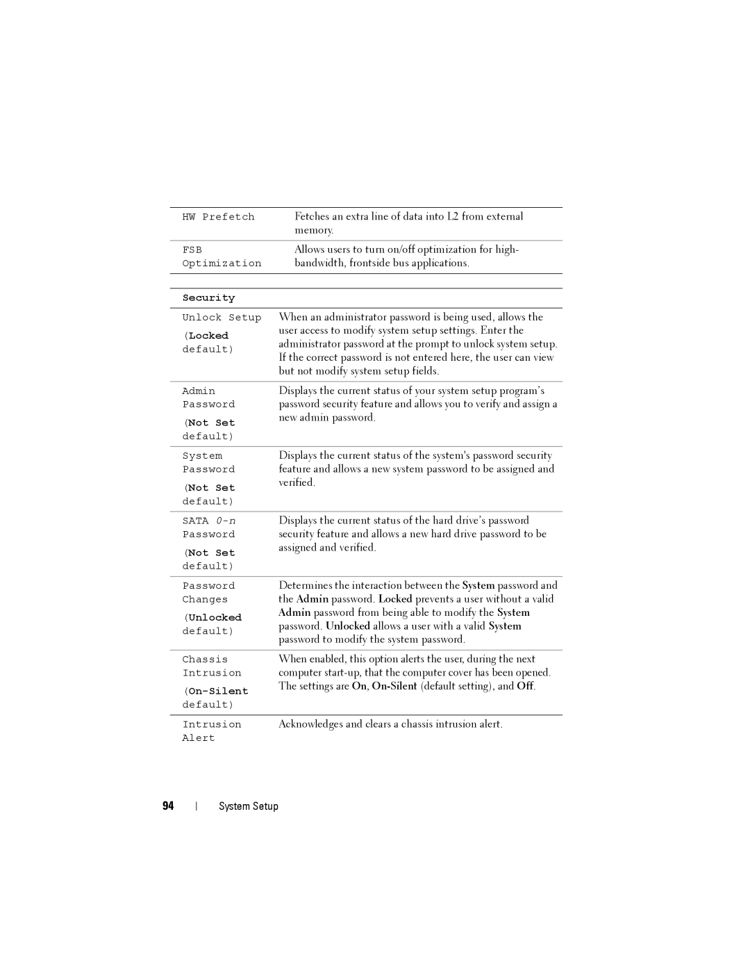 Dell NX046 manual Security 