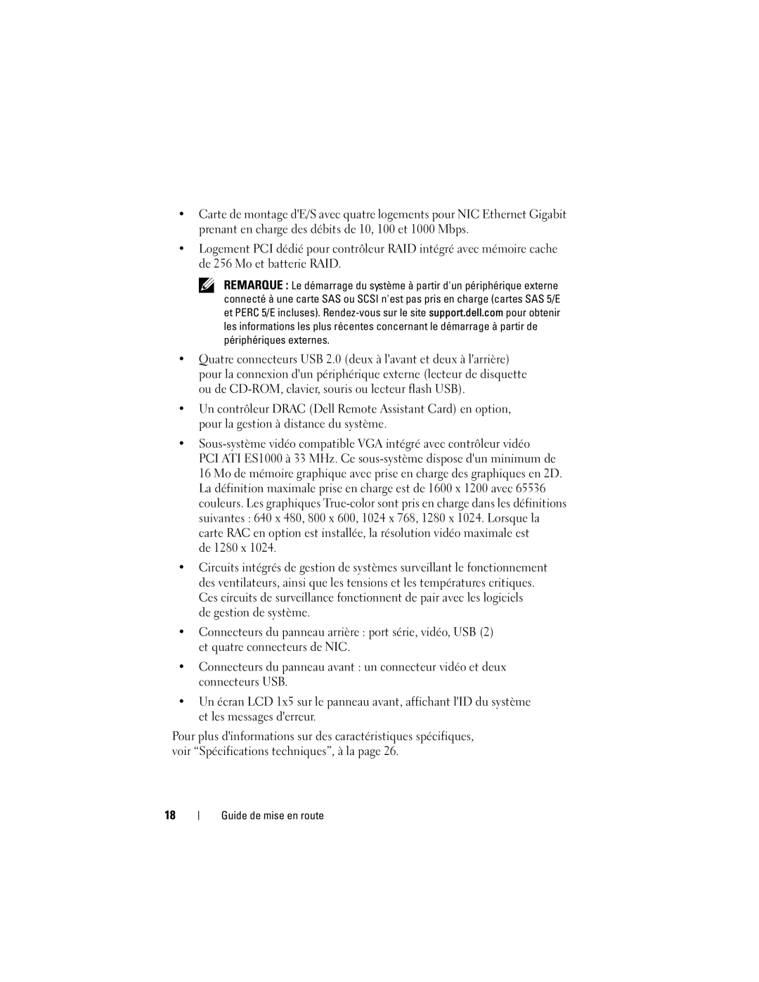 Dell NX182 manual Guide de mise en route 