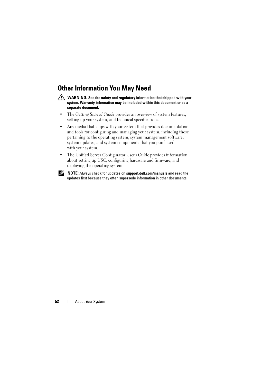 Dell NX200 owner manual Other Information You May Need 