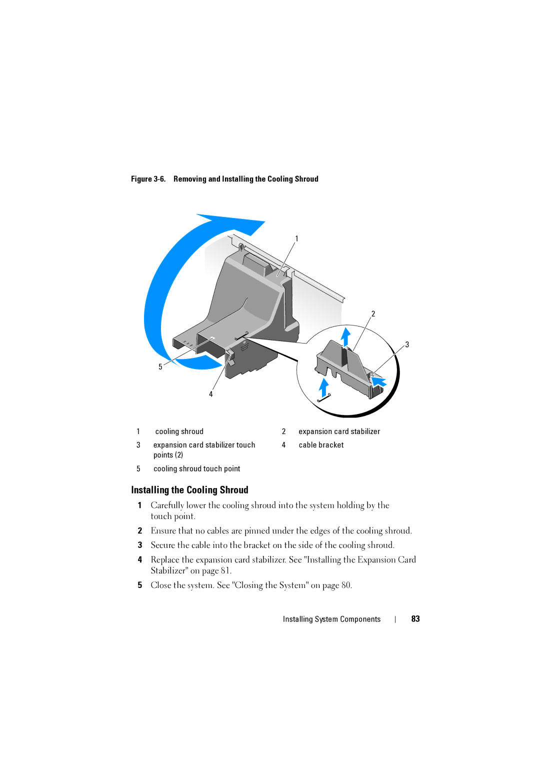 Dell NX200 owner manual Removing and Installing the Cooling Shroud 