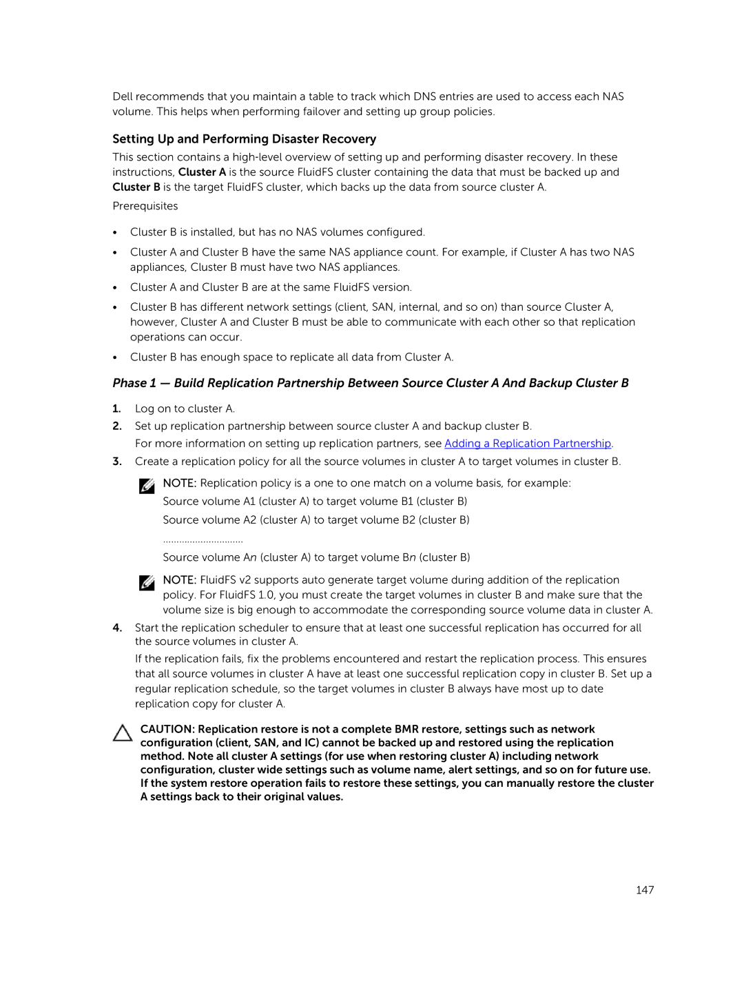 Dell NX3500, NX3610, NX3600 manual Setting Up and Performing Disaster Recovery 