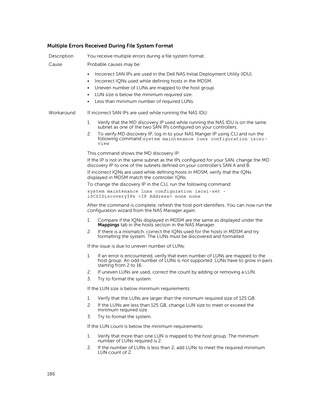 Dell NX3500, NX3610, NX3600 manual Multiple Errors Received During File System Format, View 