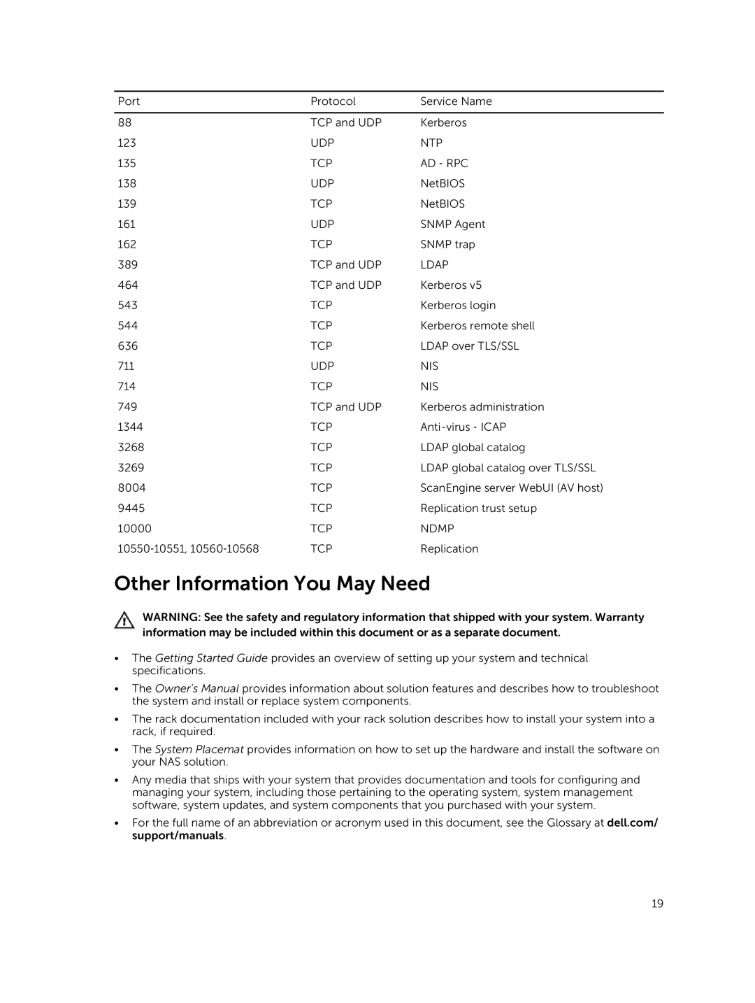 Dell NX3610, NX3500, NX3600 manual Other Information You May Need 