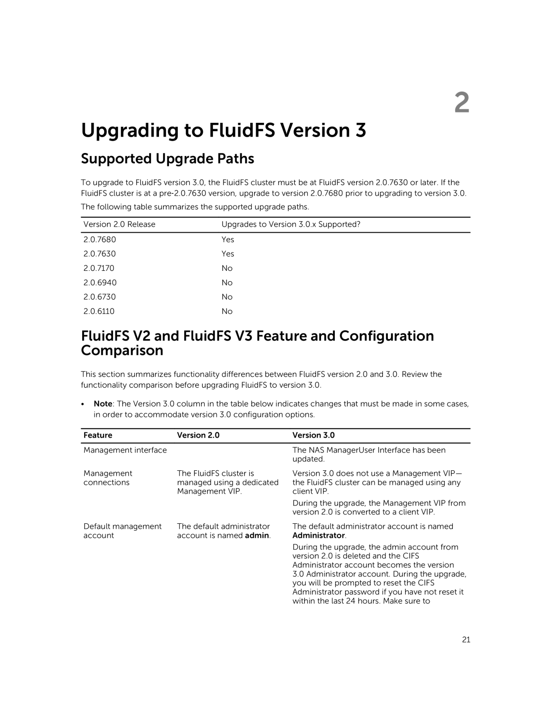 Dell NX3500, NX3610, NX3600 manual Upgrading to FluidFS Version, Supported Upgrade Paths 