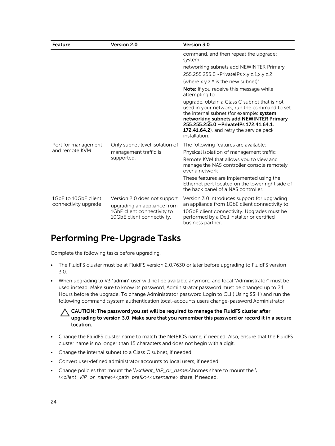 Dell NX3500, NX3610, NX3600 manual Performing Pre-Upgrade Tasks 