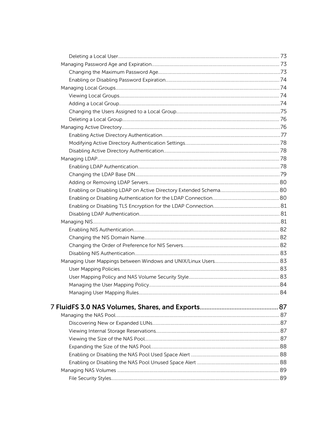 Dell NX3610, NX3500, NX3600 manual FluidFS 3.0 NAS Volumes, Shares, and Exports 