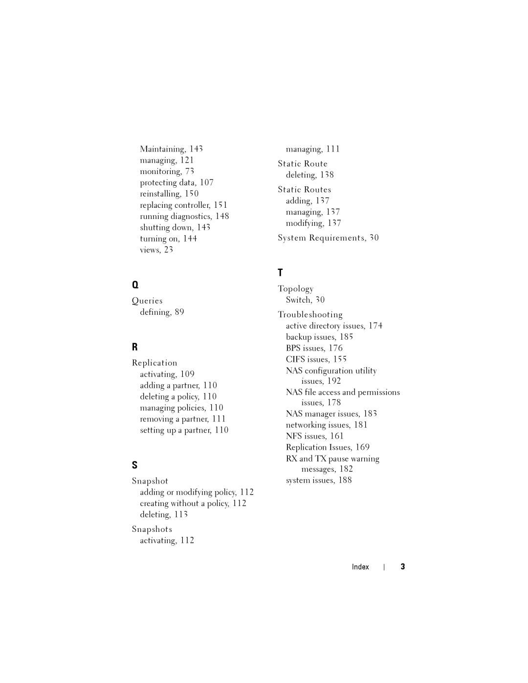 Dell NX3500 manual Index 