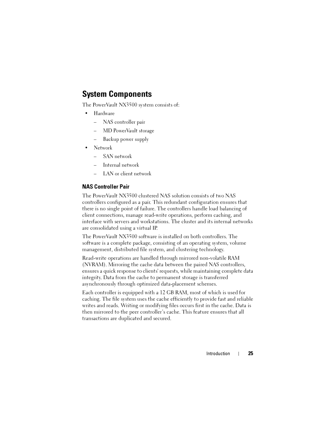 Dell NX3500 manual System Components, NAS Controller Pair 