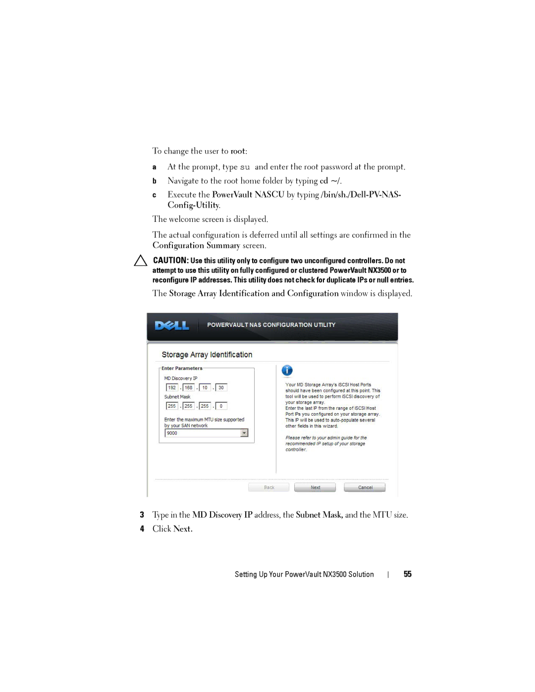 Dell manual Setting Up Your PowerVault NX3500 Solution 