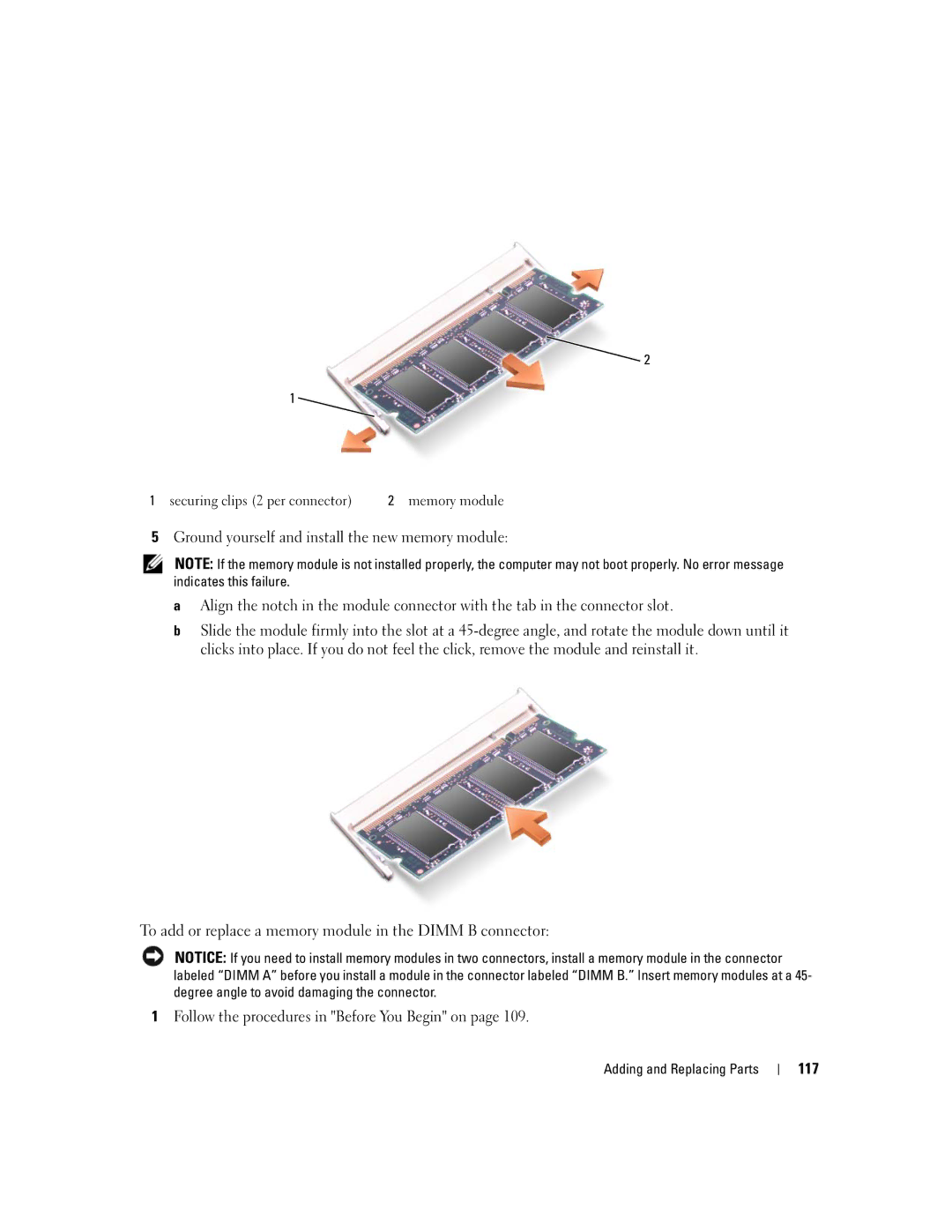 Dell NY105 manual 117, Securing clips 2 per connector 