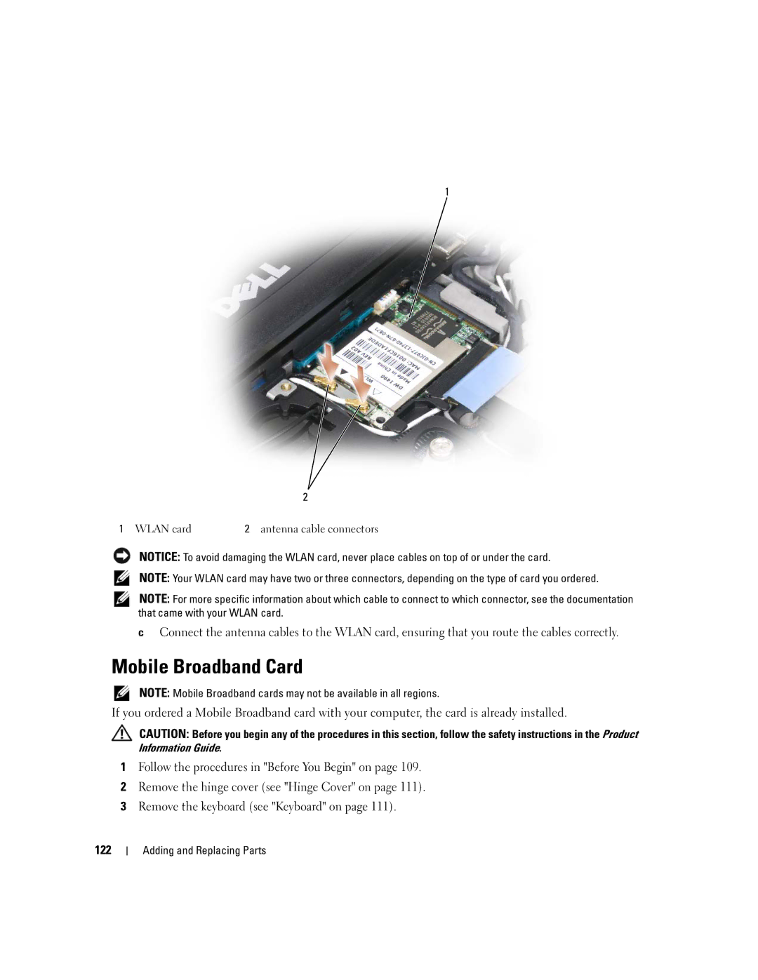 Dell NY105 manual Mobile Broadband Card 