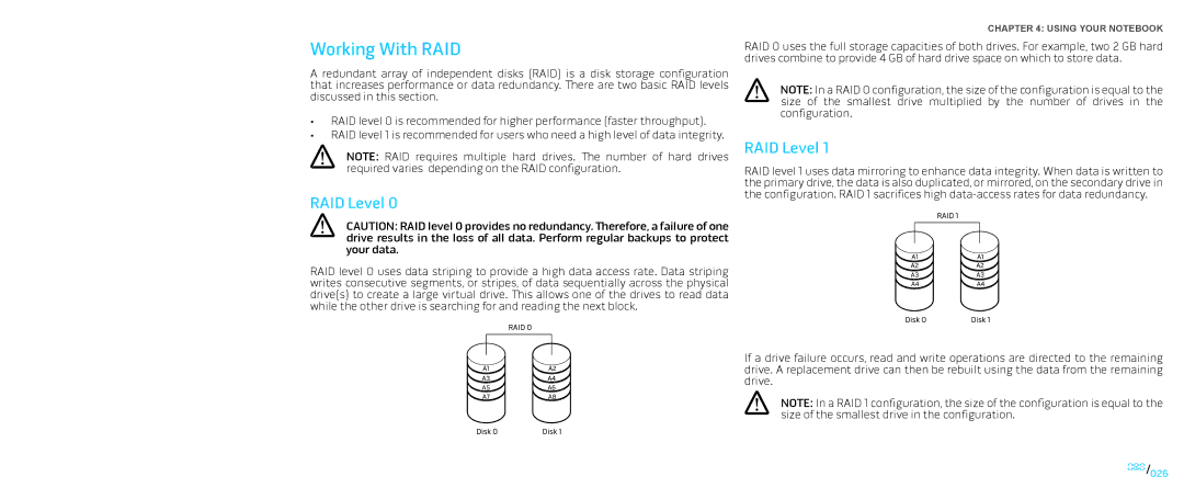 Dell P01E, P776N manual Working With RAID, RAID Level 