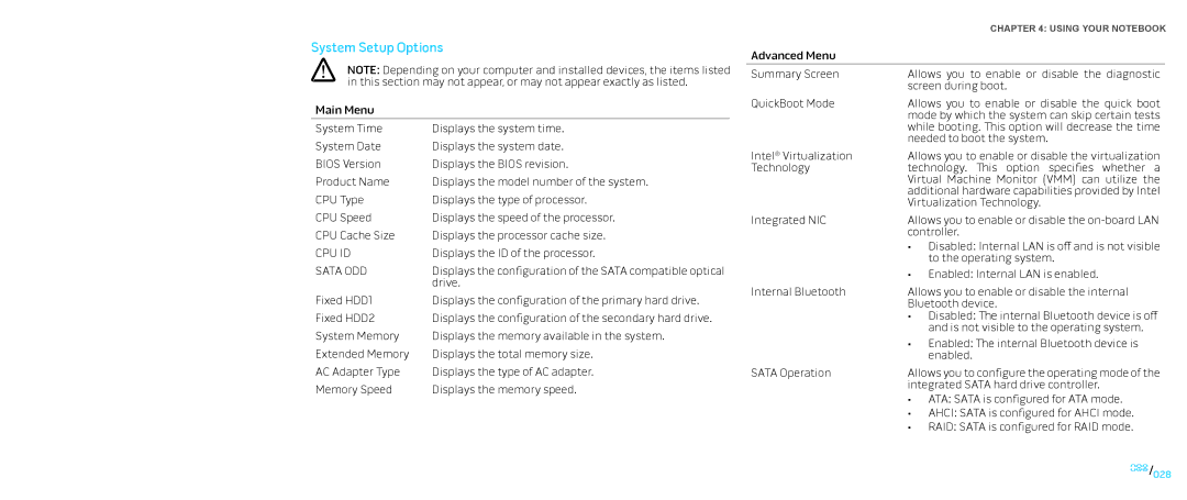 Dell P01E, P776N manual System Setup Options, Sata ODD 