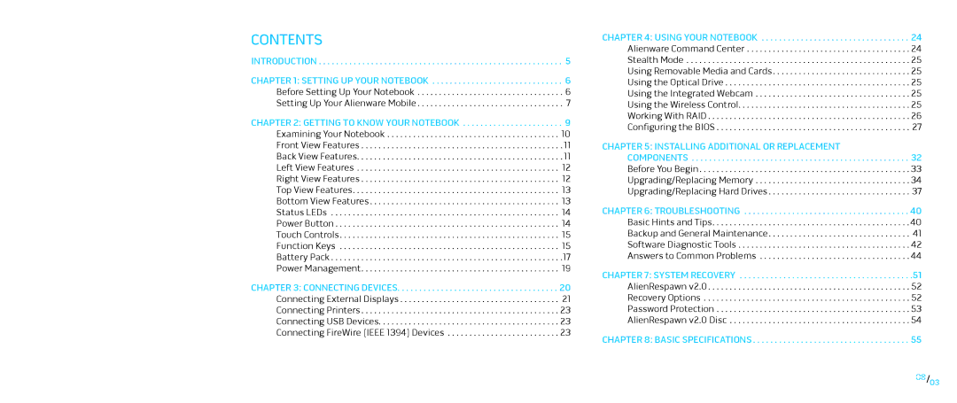 Dell P776N, P01E manual Contents 