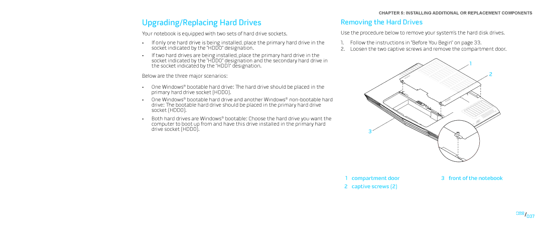 Dell P776N, P01E manual Upgrading/Replacing Hard Drives, Removing the Hard Drives 