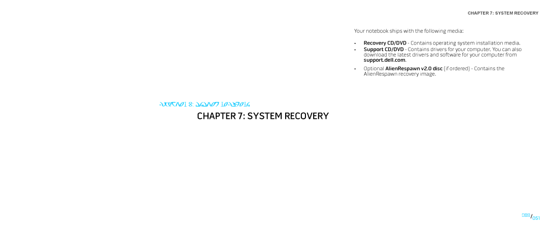 Dell P776N, P01E manual System Recovery 