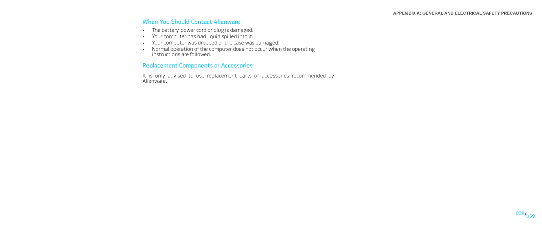 Dell P776N, P01E manual When You Should Contact Alienware, Replacement Components or Accessories 