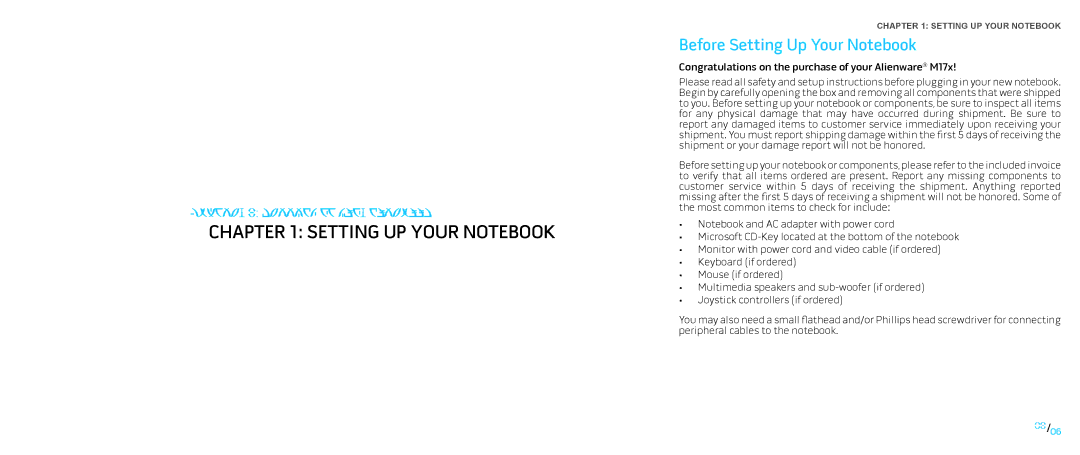 Dell P01E, P776N manual Setting UP Your Notebook, Before Setting Up Your Notebook 