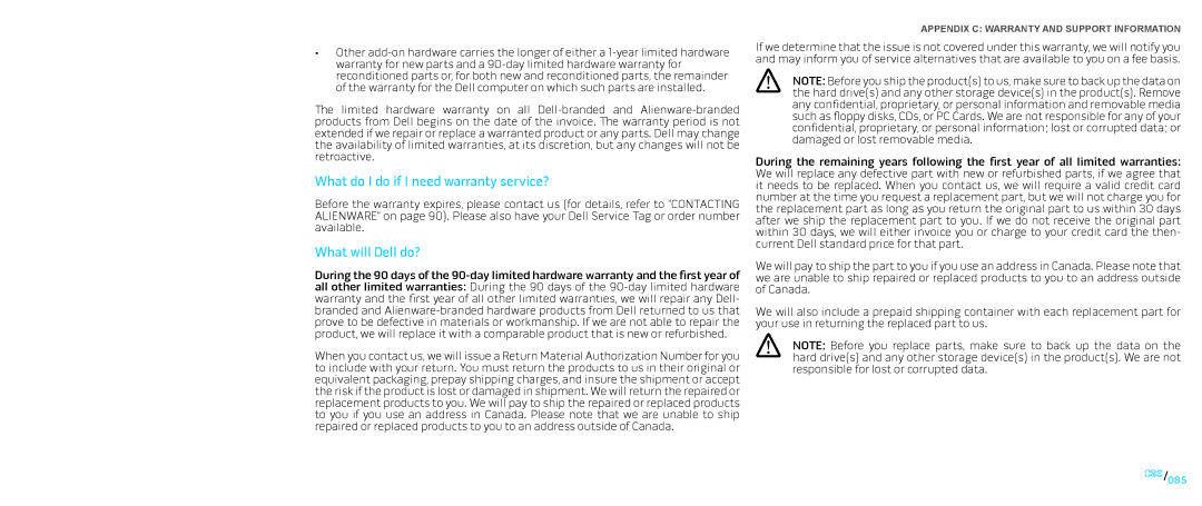 Dell P776N, P01E manual 085 /085 