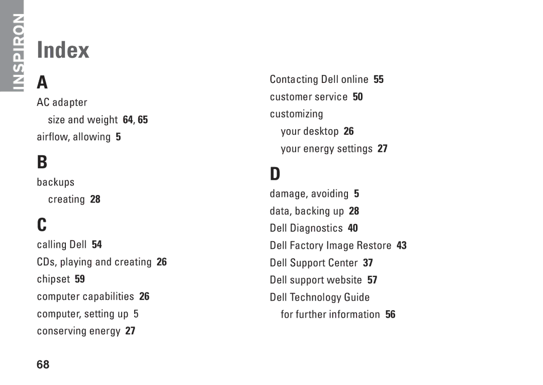 Dell P04S series, G374R setup guide Index 