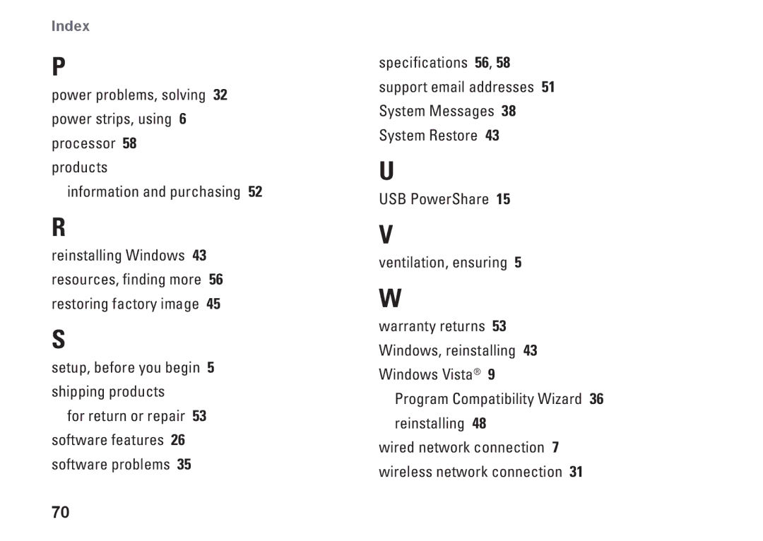 Dell P04S series, G374R setup guide Wired network connection 7 wireless network connection 