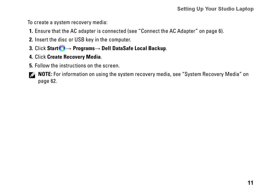 Dell P06F001 manual Follow the instructions on the screen 