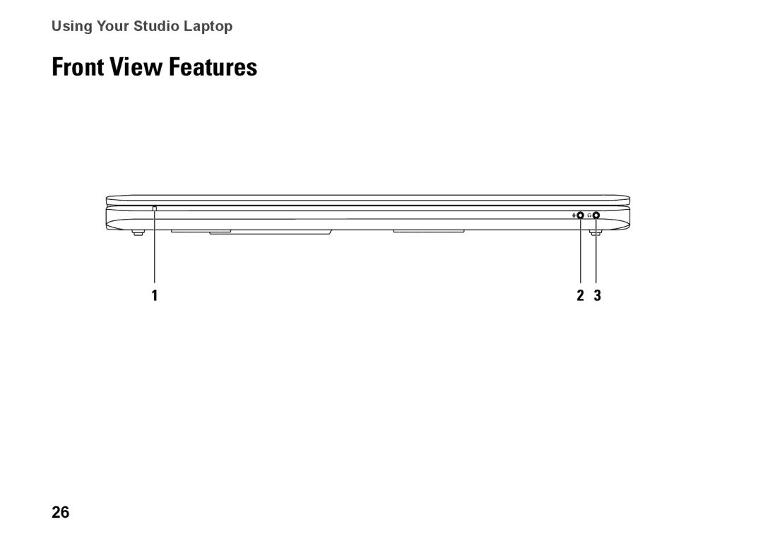 Dell P06F001 manual Front View Features 