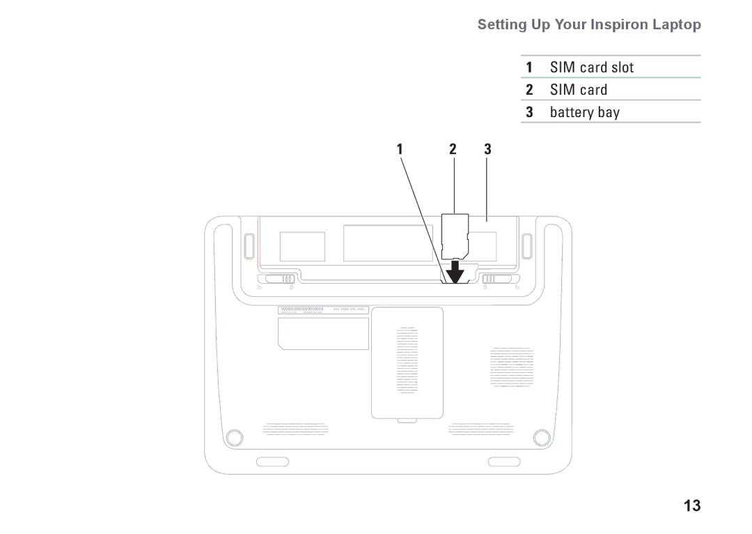 Dell P07T setup guide SIM card slot Battery bay 