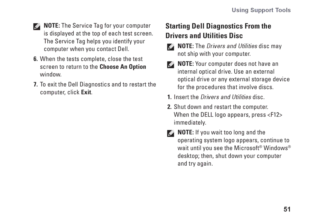 Dell P07T setup guide Insert the Drivers and Utilities disc 