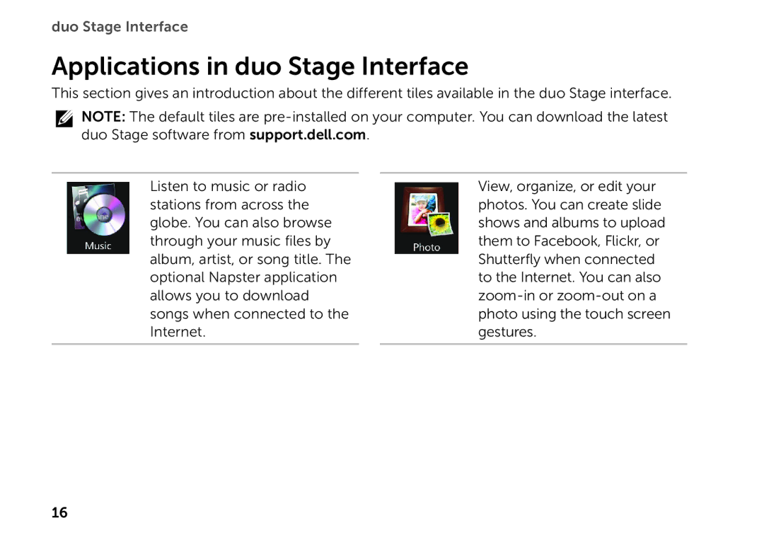 Dell P08T001 manual Applications in duo Stage Interface 