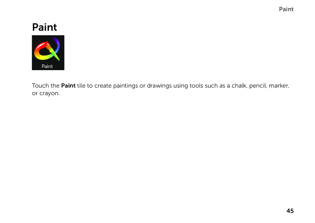 Dell P08T001 manual Paint 