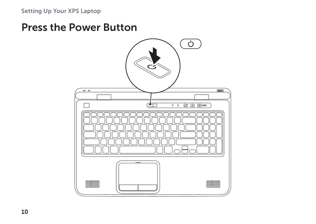 Dell P09E setup guide Press the Power Button 