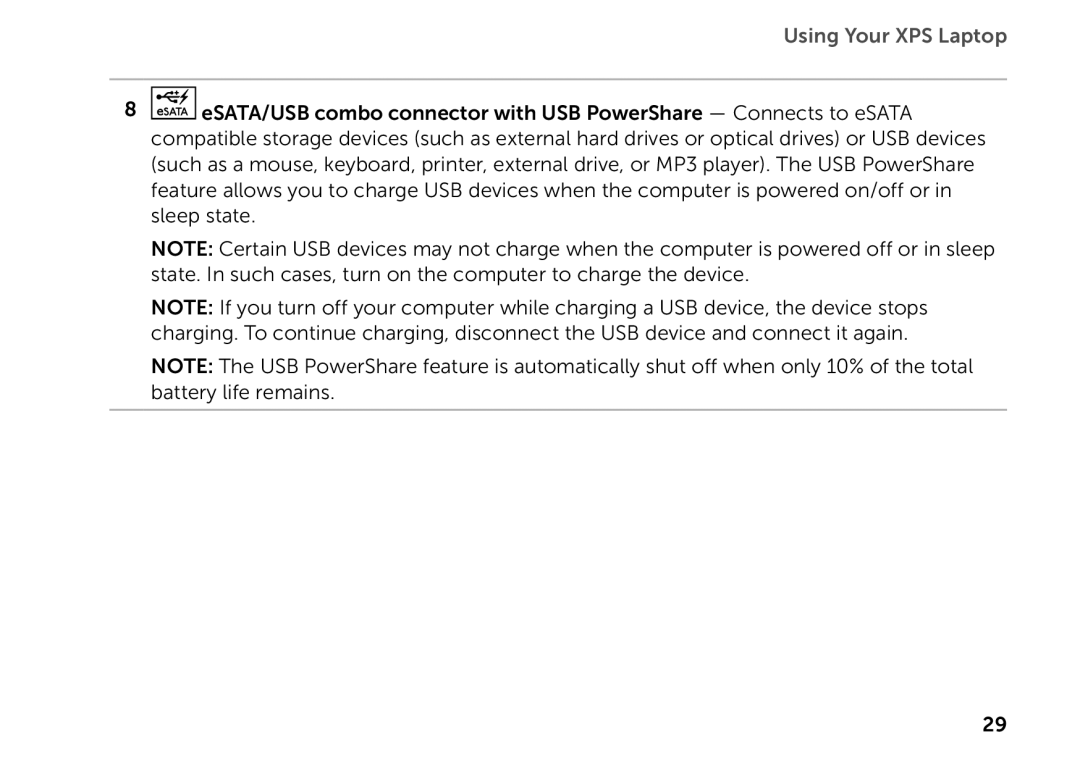 Dell P09E setup guide Using Your XPS Laptop 