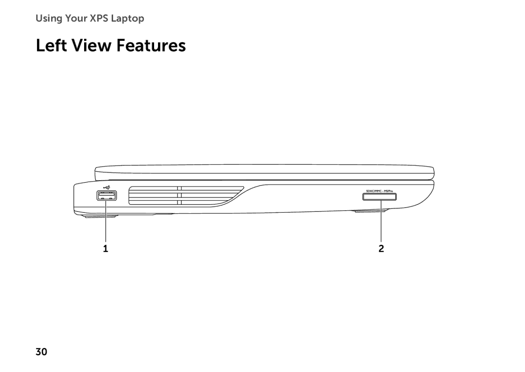 Dell P09E setup guide Left View Features 