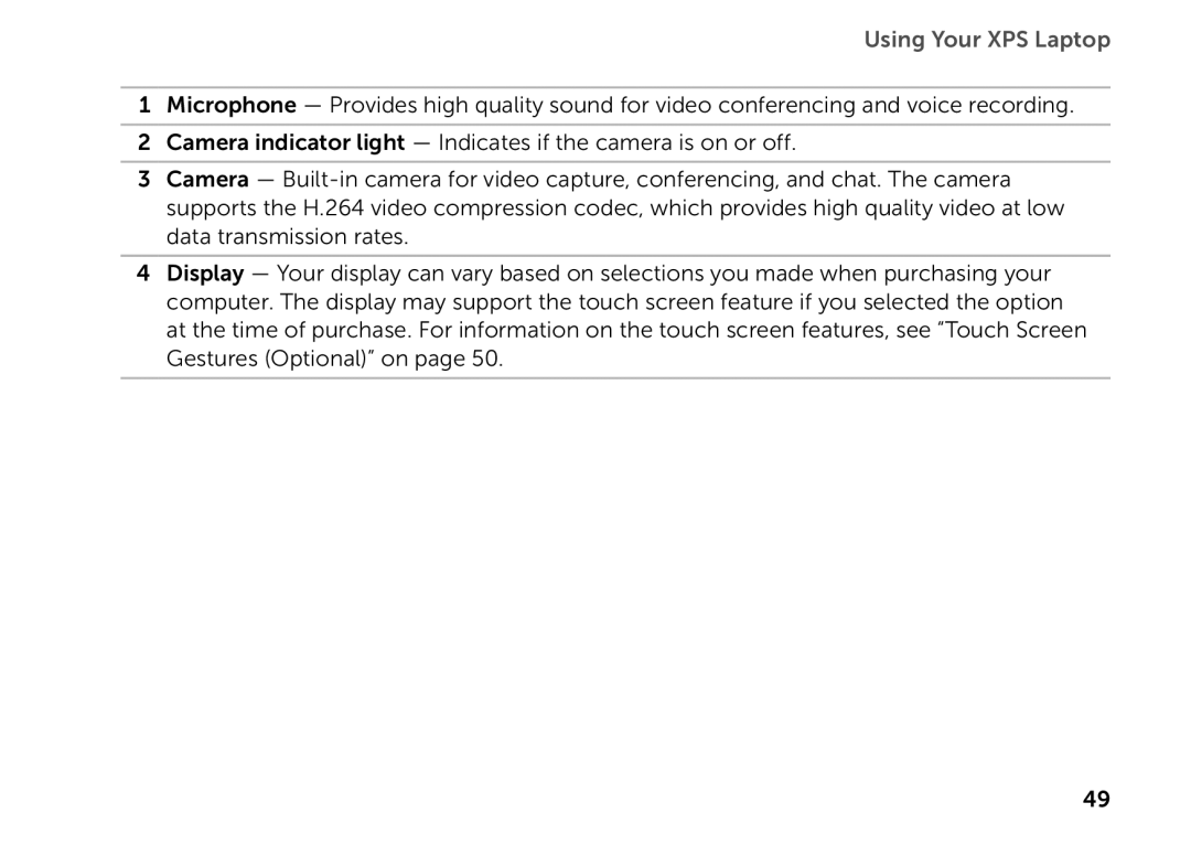 Dell P09E setup guide Using Your XPS Laptop 