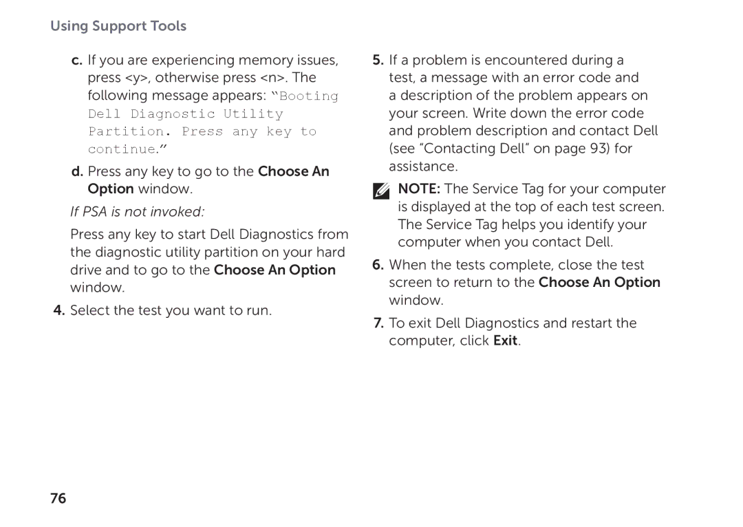 Dell P09E setup guide If PSA is not invoked 