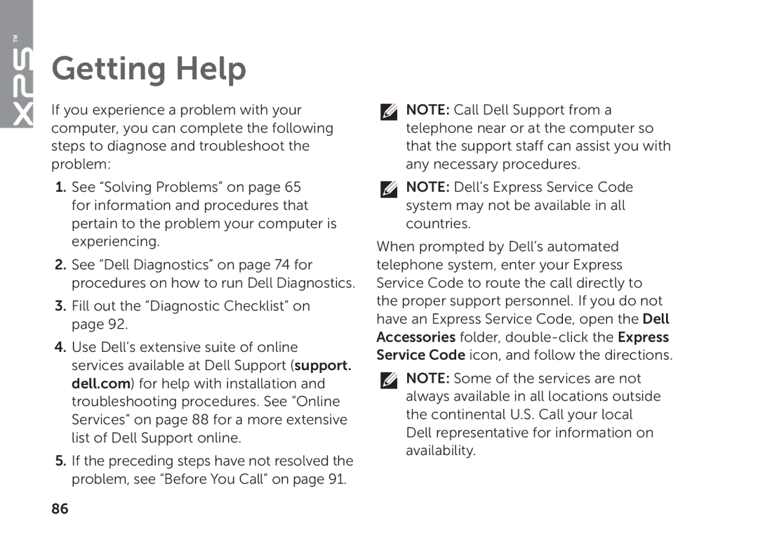 Dell P09E setup guide Getting Help 