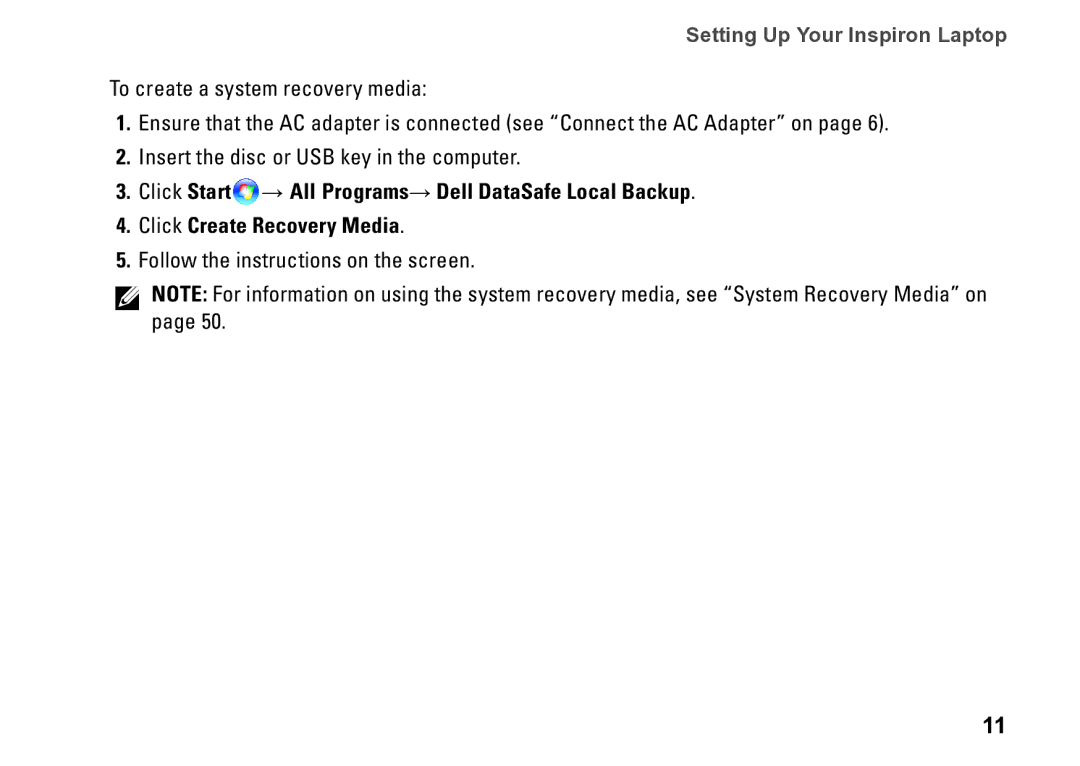 Dell P09T setup guide Follow the instructions on the screen 