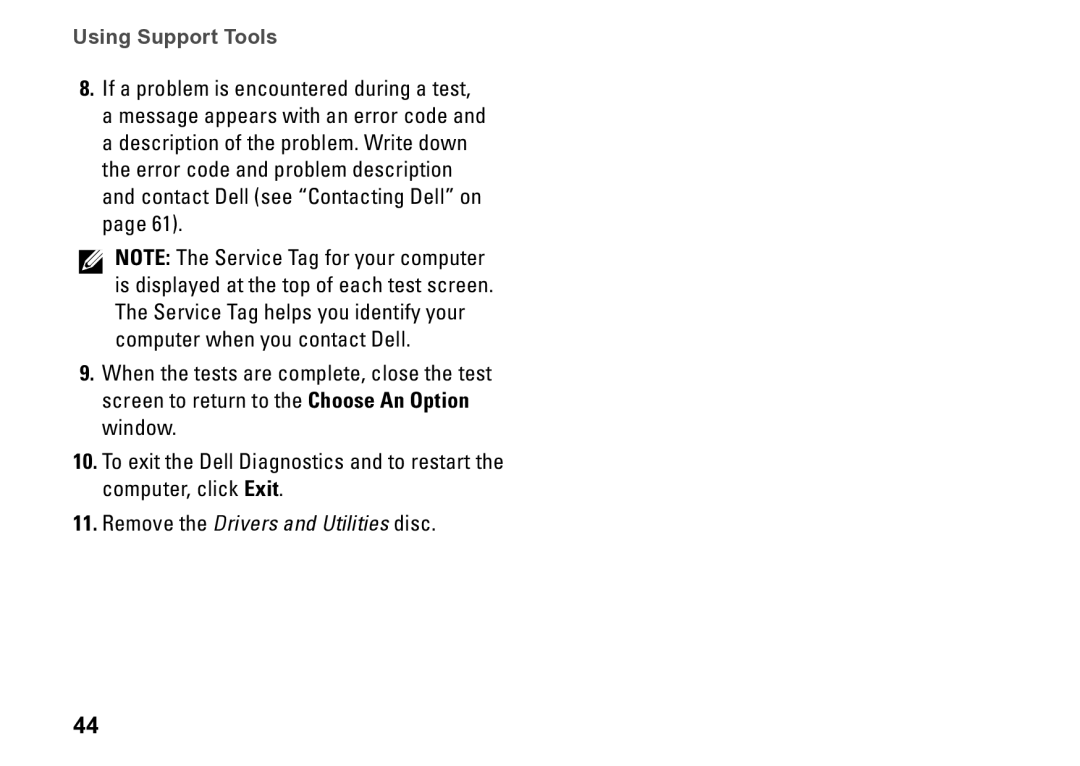 Dell P09T setup guide Remove the Drivers and Utilities disc 