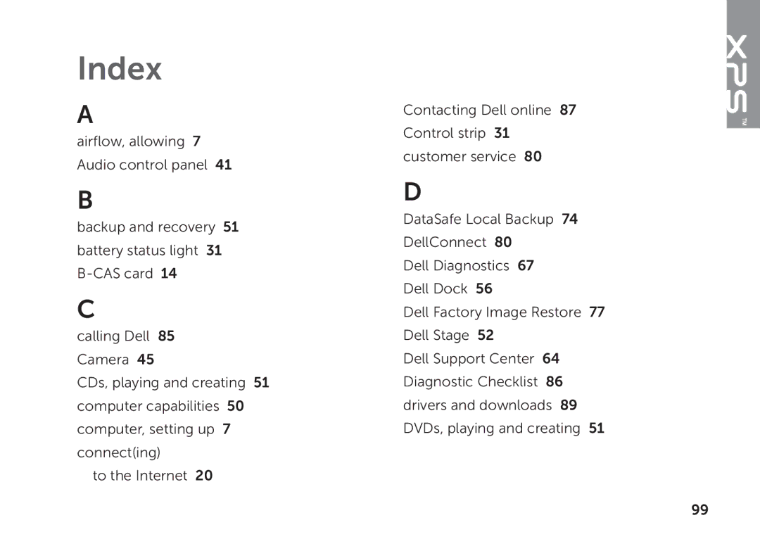 Dell P11F setup guide Index 